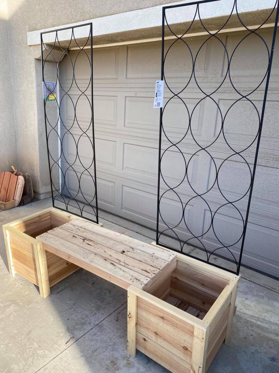 Planter Box/Bench with trellis | Ana White